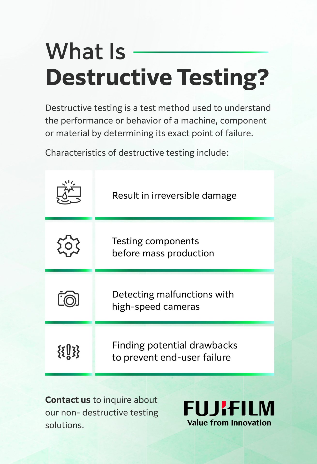 Defining destructive testing